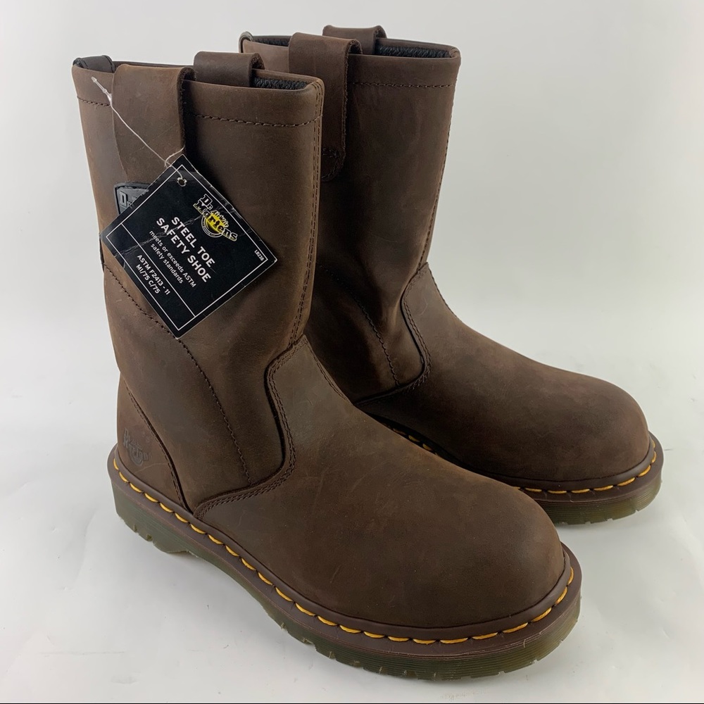 Dr. Martens Drywair Industrial Steel Toe Safety Boots Sz 7 Brown ASTM F2413-11